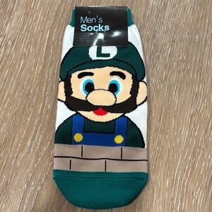 Luigi Nintendo Men's Socks - Green and White
